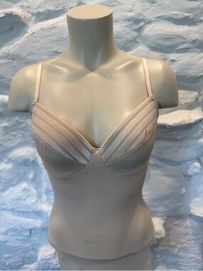 ASSETS BY SPANX Nude Tank Slip Dress Shape Wear Stretch Control Side Mesh LARGE